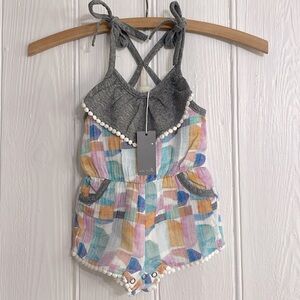 MIKI MIETTE NWT 100% Cotton Adorable Girls Spring Summer Romper
